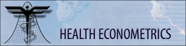 Health Econometrics Logo with Blue Background